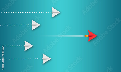 Fotografía Illustration with miniature plane with message dream big, set goals and take act