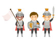 Stickman Kids Boys Knights Illustration