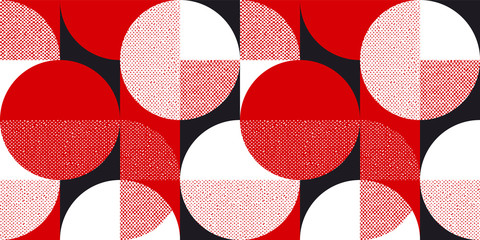 Wall Mural - red and black bauhaus style seamless pattern