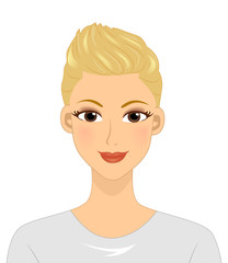 Poster - Girl Short Hair Illustration