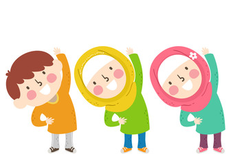 Sticker - Kids Muslim Exercise Illustration