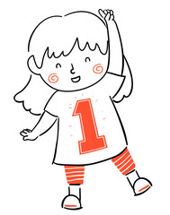 Canvas Print - Kid Girl Number Illustration