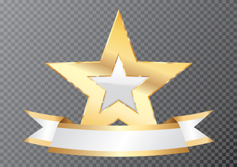 banner gold black star