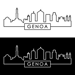 Genoa skyline. Linear style. Editable vector file.