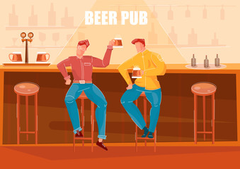 Canvas Print - Beer Bar Flat Illustration