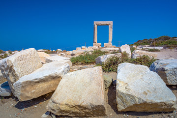 Wall Mural - Portara - ruins of ancient temple of Delian Apollo on Naxos island, Cyclades, Greece