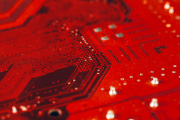 Poster - Computer mother board close up.Computer parts