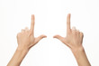 © xxxstudio - Human hand in measure gesture isolate on white background