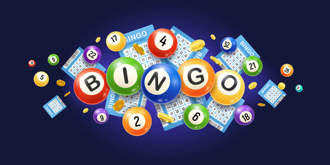 Realistic Bingo Balls Composition