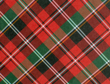 Red And Green Plaid Background With Black, White And Yellow