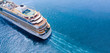 © Yellow Boat - Aerial view of beautiful white cruise ship above luxury cruise close up at stern of cruise sail with contrail in the ocean sea  concept tourism travel take a vacation time on summer., webinar banner