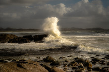 Storm Fully On The Coast Of Norway