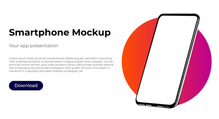 Wall Mural - realistic smartphone template mockup for user experience presentation. stylish concept design for we