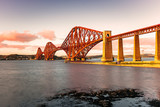 Forth Railway bridge at sunset. South Queensferry, Edinburgh, Scotland, UK.