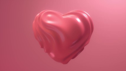 Poster - Valentines day. Heart shape. Abstract background. Motion design composition. 3d holiday animation. 4K UltraHD
