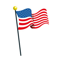 United States American Flag In Pole