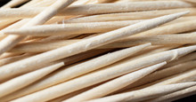 Closeup Of Wooden Toothpicks