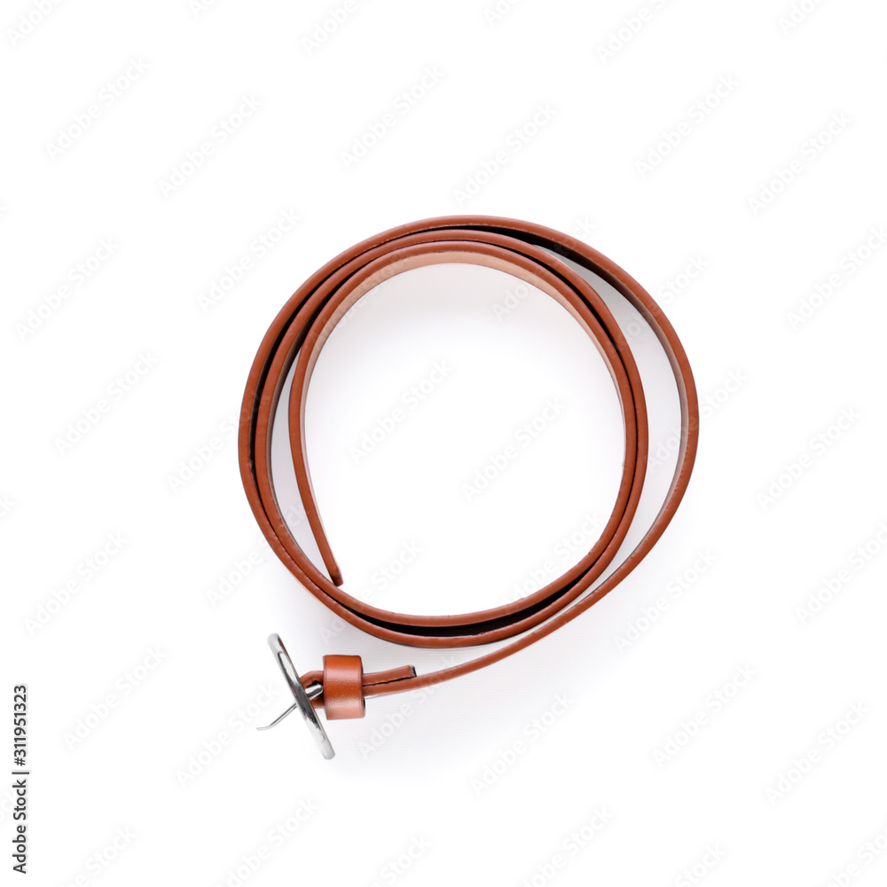 Stylish belt on white background