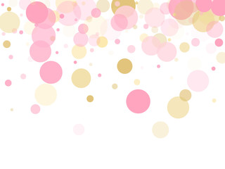 Wall Mural - Holiday vector pattern. Gold, pink and rose color round confetti dots