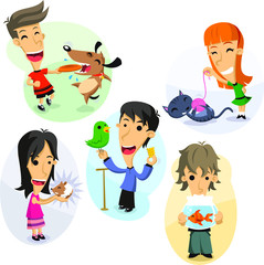 children with pets