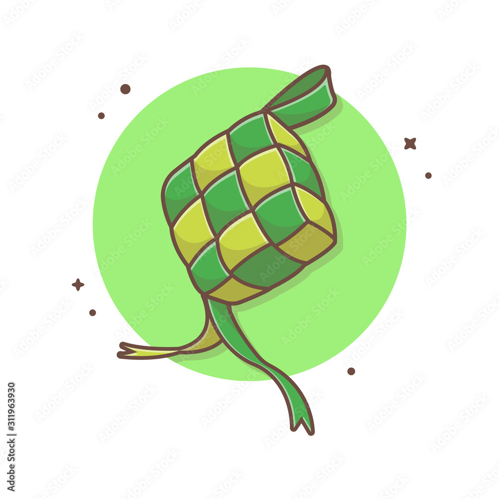 Ketupat Food Vector Illustration. Happy Eid Mubarak. Moslem Food Icon ...