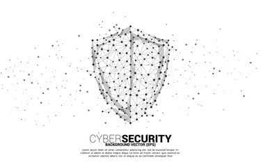 Poster - Protection shield icon from dot connect line polygon network. concept of guard security and safety