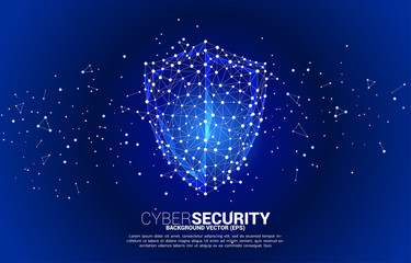 Poster - Protection shield icon from dot connect line polygon network. concept of guard security and safety