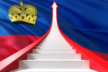 Liechtenstein success concept. Graphic shaped staircase showing positive financial growth. Business theme.