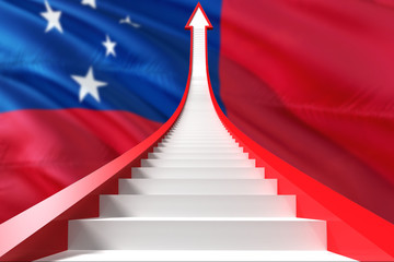 Wall Mural - Samoa success concept. Graphic shaped staircase showing positive financial growth. Business theme.
