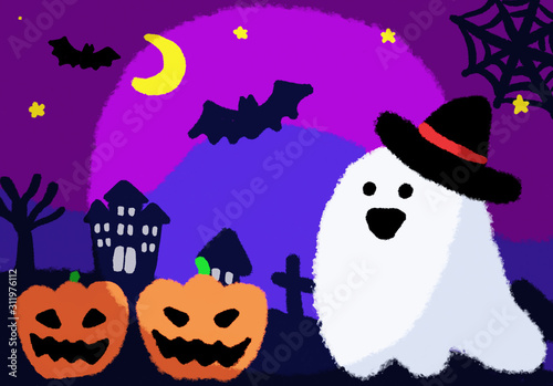ハロウィンのお化けとかぼちゃイラスト Stock Photo Adobe Stock