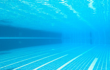 Wall Mural - The underwater image of the swimming pool at the resort