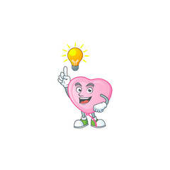 Sticker - Have an idea cute gesture pink love balloon on a cartoon style