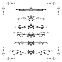 text separator decoratice divider book typography ornament design elements vintage dividing shapes b