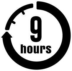 Canvas Print - Timer, clock vector icon illustration ( 9 hours )