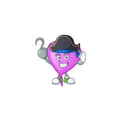 Canvas Print - one hand Pirate purple love balloon cartoon character wearing hat