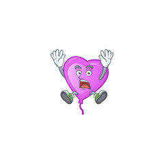 Sticker - Cartoon character of purple love balloon style with shocking gesture