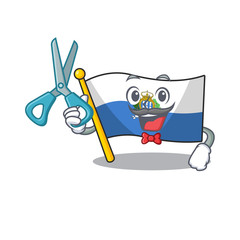 Sticker - Funny Barber flag san marino Scroll cartoon character design style