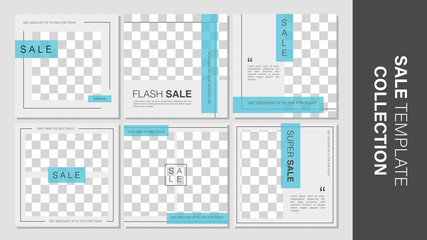 Sale template collection for promotion sale. Editable banner for social media post, web and internet.