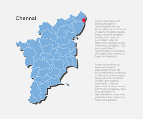 India country map and Tamil Nadu state template