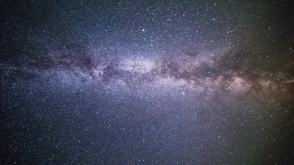 the milky way galaxy moving over night sky in summer, timelapse