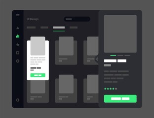 Poster - concept for social media, online store, hotel reservation. wireframes screens. dashboard ui and ux d
