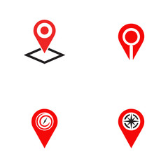 Canvas Print - Location pin icon logo design vector template