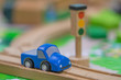 two car model Traffic road sigh toy, Play set Educational toys for preschool indoor playground (selective focus)