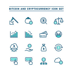 BITCOIN AND CRYPTOCURRENCY ICON SET