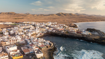 Aerial view of El Cotillo bay, fuerteventura. Canary islands