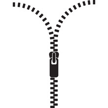 Upward Opened Vector Zipper Illustration