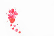 © sonia - february 14 composition with handmade  heart and confetti.Valentines,wedding romantic love concept. Greeting card poster banner streamer with copy space