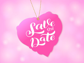 Wall Mural - Save the date lettering. Vector stock illustration for poster or banner