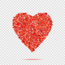 Valentines Red Heart Shape With Many Dots. Vector Illustration Love Symbol Eps10