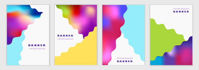 Wall Mural - set of abstract colorful templates for flyers, banners, covers, posters. minimalistic vector illustr